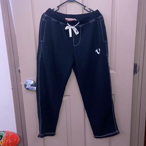 Black True Religion Logo Joggers, large